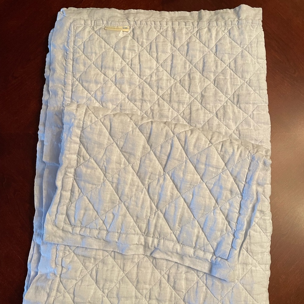 Pottery Barn European Linen Baby Quilt and Sham